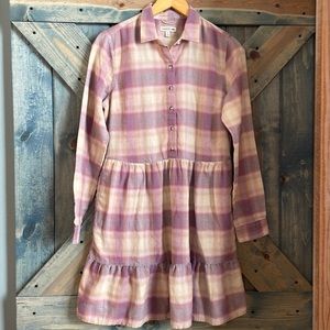 Toad&CO long sleeved plaid dress Size S